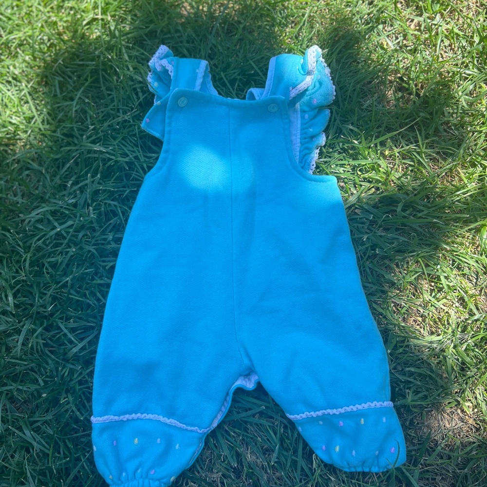 Carter's Light Blue Baby Overalls with Ruffle Detail
